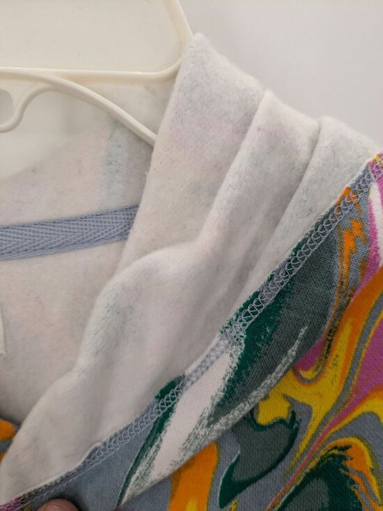 Psychedelic Swirl Hoodie Colorful Abstract Streetwear Y2K Festival Artsy Size M - Picture 11 of 11